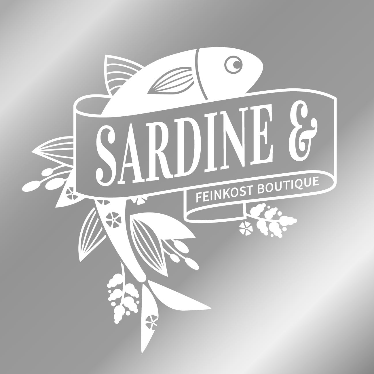 Hintergrund silber-Logo-Sardine